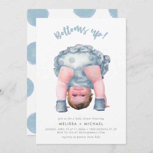 Prost! (Stahlblau/blonde) Einladung (Vorne/Hinten)