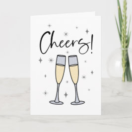 Prost! Toast Hochzeit oder Verlobung mit Champagne Karte
