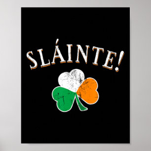 Prost Toast Irland Flagge Shamrock St. Patricks D Poster