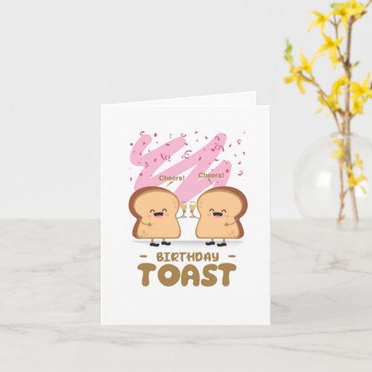 Prost! Toast Puns Birthday Card Karte (Gelbe Blume)