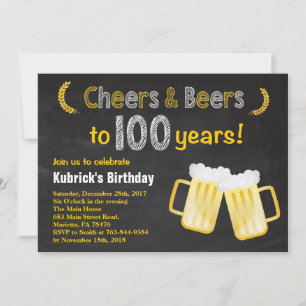 Prost und Bier 100. Geburtstagseinladung Einladung