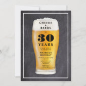 Prost Und Bier 30. Geburtstag Einladung (Vorderseite)