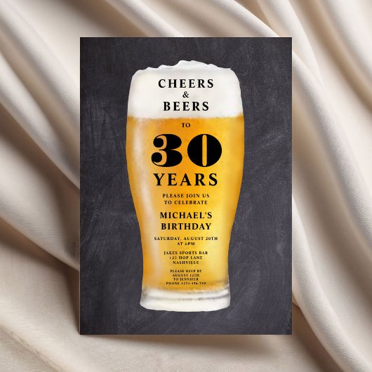 Prost und Bier 30. Geburtstag Einladung