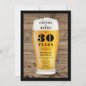 Prost Und Bier 30. Geburtstag Einladung (Vorderseite)