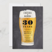 Prost und Bier 30. Geburtstag Einladung (Vorderseite)