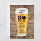 Prost Und Bier 30. Geburtstag Einladung (Vorderseite)