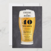 Prost und Bier 40. Geburtstag Einladung (Vorderseite)