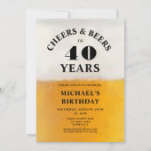 Prost Und Bier 40. Geburtstag Einladung (Vorderseite)