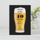 Prost Und Bier 40. Geburtstag Einladung (Stehend Vorderseite)