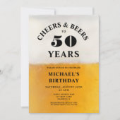 Prost Und Bier 50. Geburtstag Einladung (Vorderseite)