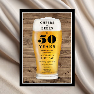 Prost und Bier 50. Geburtstag Einladung