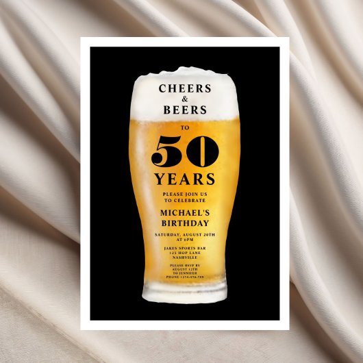 Prost Und Bier 50. Geburtstag Einladung