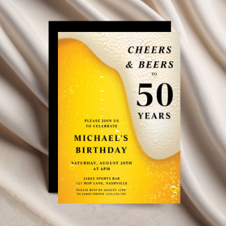 Prost und Bier 50. Geburtstag Einladung