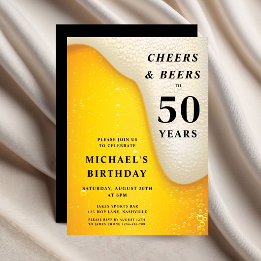 Prost und Bier 50. Geburtstag Einladung