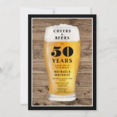 Prost und Bier 50. Geburtstag Einladung (Vorderseite)