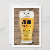 Prost Und Bier 50. Geburtstag Einladung (Vorderseite)