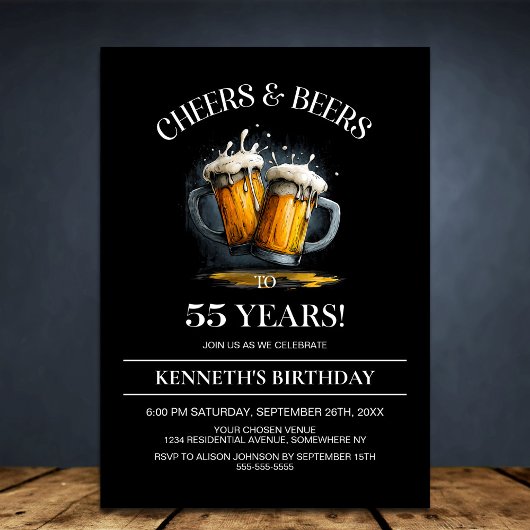 Prost und Bier 55. Geburtstagsfeier Einladung