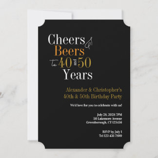 Prost und Bier Black Gold gemeinsame Geburtstagsfe Einladung