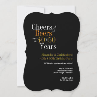Prost und Bier Black Gold gemeinsame Geburtstagsfe Einladung