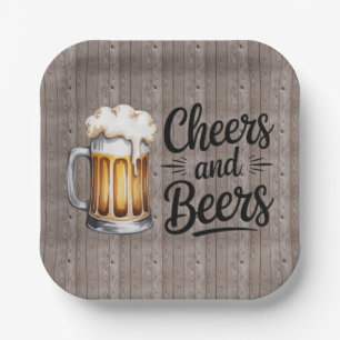 Prost und Bier Erwachsenen-Geburtstagsfeier  Pappteller