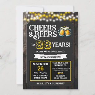 Prost und Bier für 88 Jahre Überraschungsbrauerei Einladung