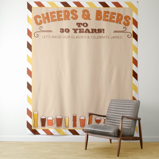 Prost und Bier Geburtstagsrückwand Fotobox Wandteppich (Beispiel)