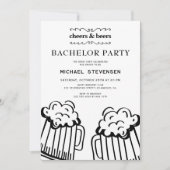 Prost und Bier moderne Junggesellenparty Einladung (Vorderseite)