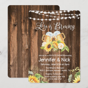 Prost und Bier Rustikale Einladung zur Hochzeitfei