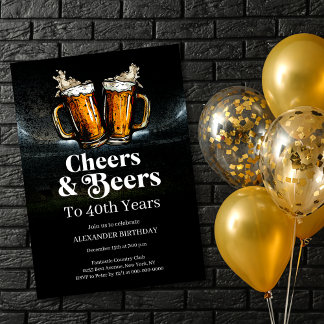Prost und Bier Vintage-Geburtstag Einladung