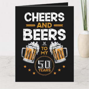 Prost und Bier zu meinen 50 Jahren Karte