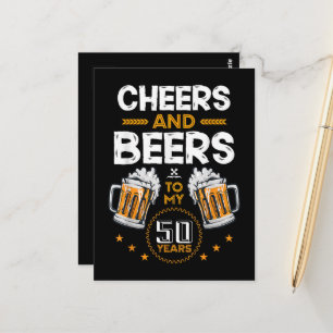 Prost und Bier zu meinen 50 Jahren Postkarte