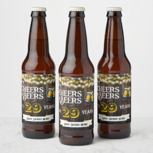 Prost und Bier zum 29. rustikalen Geburtstag Bierflaschenetikett