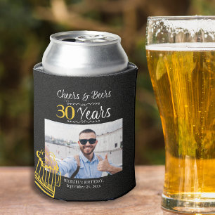 Prost und Bier zum 30. Geburtstag Männer Foto Dosenkühler