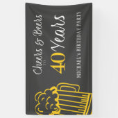 Prost und Bier zum 40. Geburtstag der Typografie Banner (Vertikal)