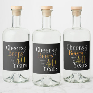 Prost und Bier zum 40-Jahre-Partygeschenk Alkoholflaschenetikett