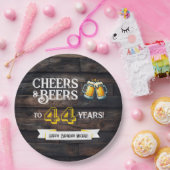 Prost und Bier zum 44. rustikalen Geburtstag Pappteller (Party)