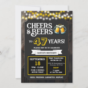 Prost und Bier zum 47. Geburtstag der Brauerei Einladung