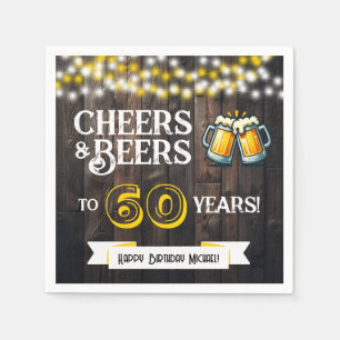 Prost und Bier zum 60er rustikalen Geburtstagsfest Serviette