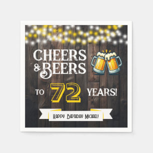 Prost und Bier zum 72. rustikalen Geburtstag Serviette