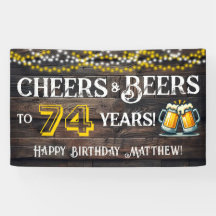 Prost und Bier zum 74. Geburtstag Party Banner