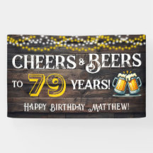 Prost und Bier zum 79. Geburtstag Party Banner