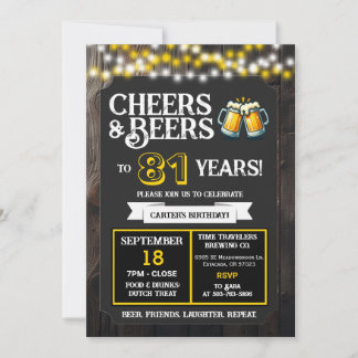 Prost und Bier zum 81. Geburtstag der Brauerei Einladung