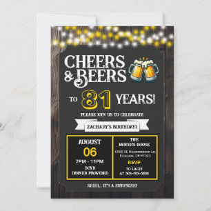 Prost und Bier zum 81. Geburtstag Überraschung im  Einladung