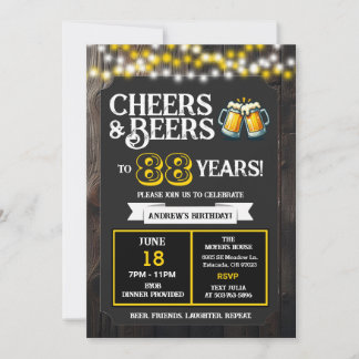 Prost und Bier zum 88. Geburtstag auf der Hinterho Einladung