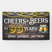 Prost und Bier zum 99. Geburtstag Party Banner