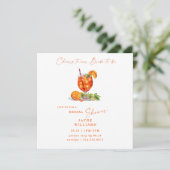 Prost unserer zukünftigen Braut Aperol Square-Brau Einladung (Stehend Vorderseite)