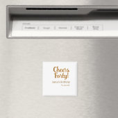 Prost vierzig orange braune Kalligrafie Geburtstag Magnet (In Situ (Geschirrspüler))