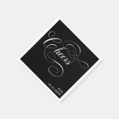 Prost | Vintage Kalligrafie Black Moody Wedding Serviette (Ecke)