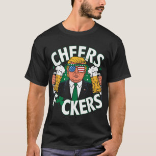 Prost Vorne St Patricks Day Lustiges Biertrinken T-Shirt