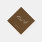 Prost! Walnussbraun-Minimal für jeden Anlass Cockt Serviette (Ecke)